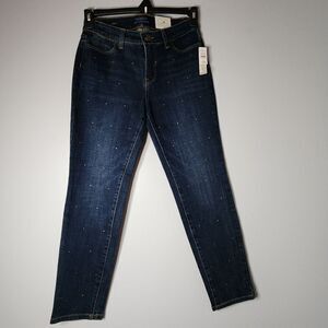 TALBOTS Simply Flattering Slim Ankle Jeans  5 Pockey Dark Wash Blue 4 Petite NWT